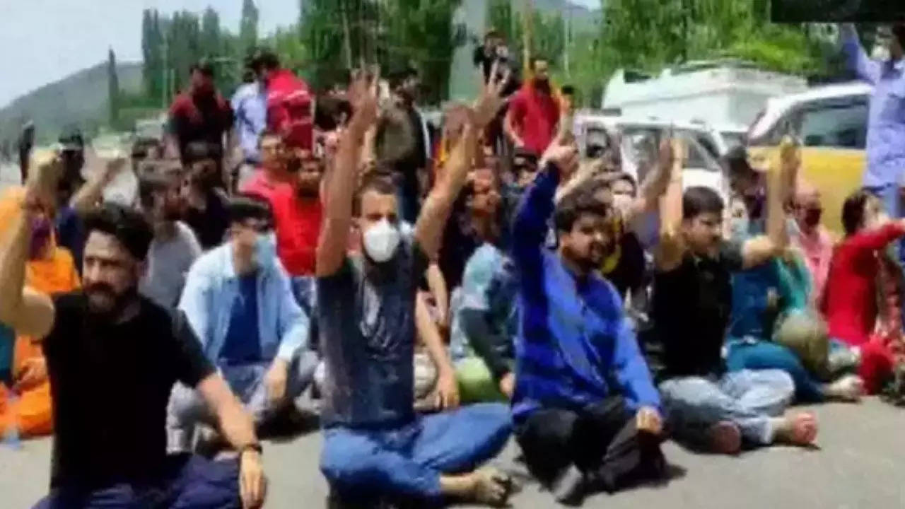 ​Protest against recent killings by terrorists in Jammu and Kashmir​