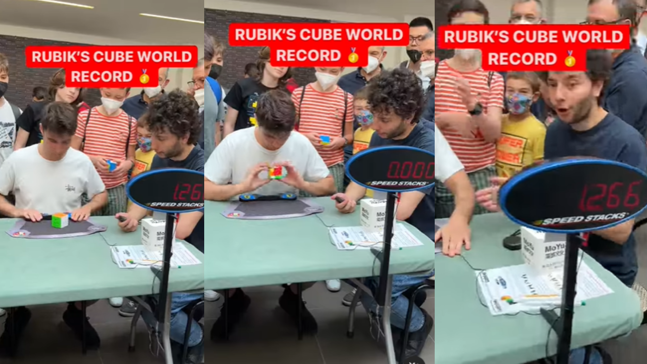 Man 'solves' Rubik's Cube in 1.26 seconds