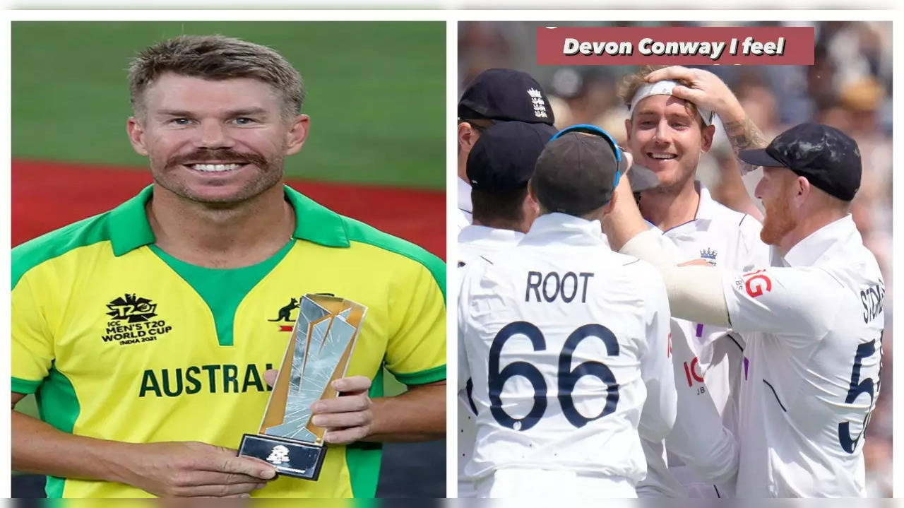 Australian opener David Warner shared a hilarious post after England's Stuart Broad removed New Zealand Devon Conway in the 1st Test match at Lord's.