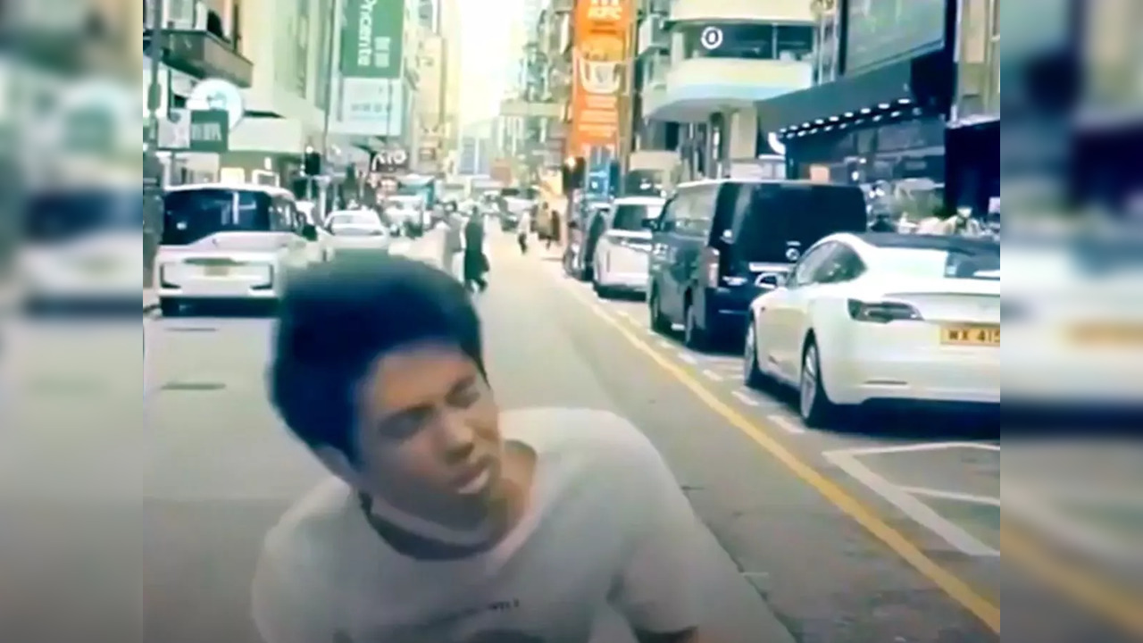 Hong Kong man tries to fake a car accident