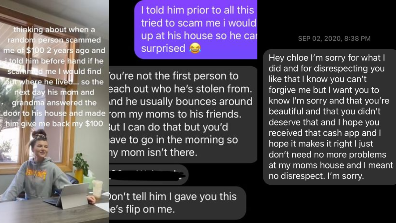 Woman tracks down 'Snapchat scammer', demands money back in front of his mom