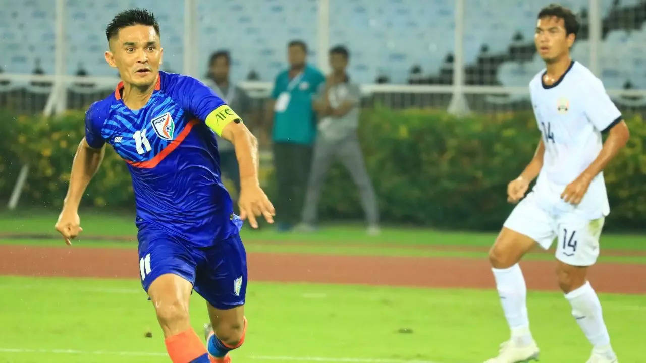 IndianFootball Chhetri brace vs Cambodia AFC qualifiers