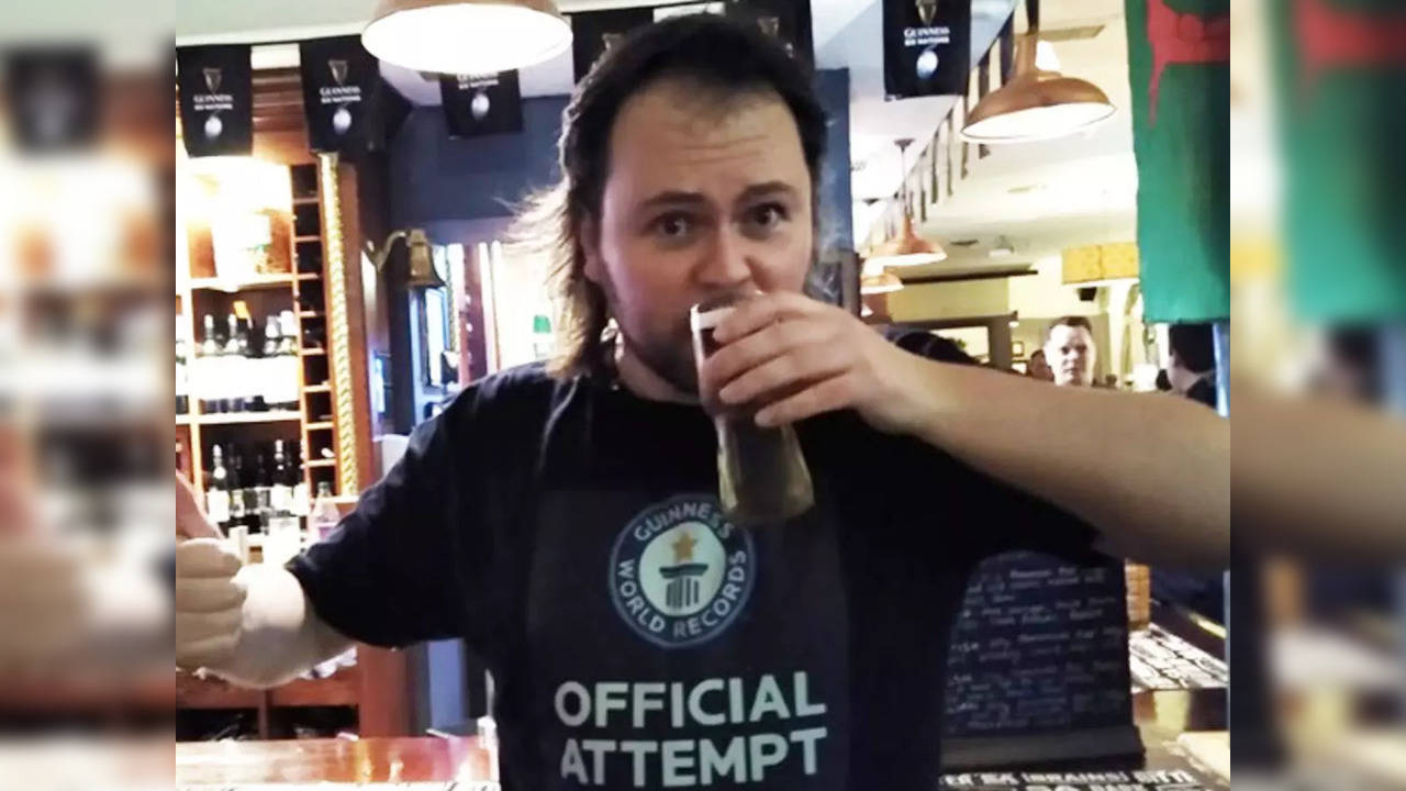 Welsh man Gareth Murphy drank at 56 pubs in 24 hours | Image courtesy: Guinness World Records