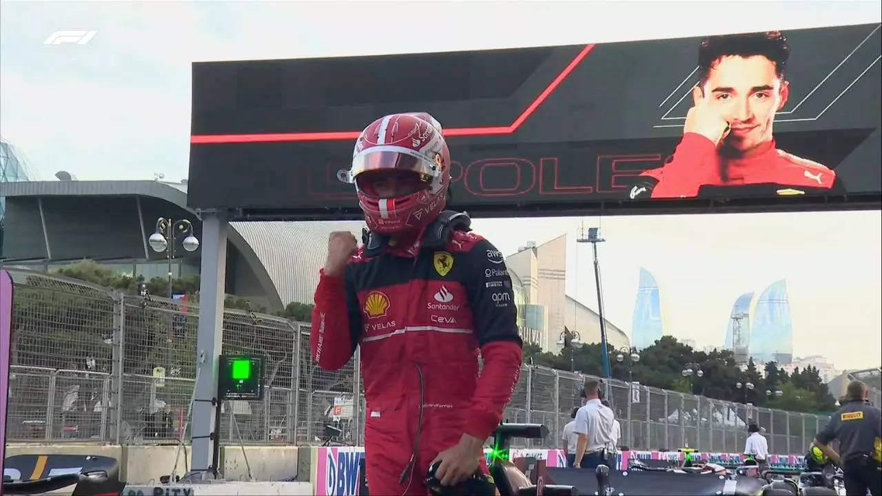 F1 Leclerc Pole Baku 2022