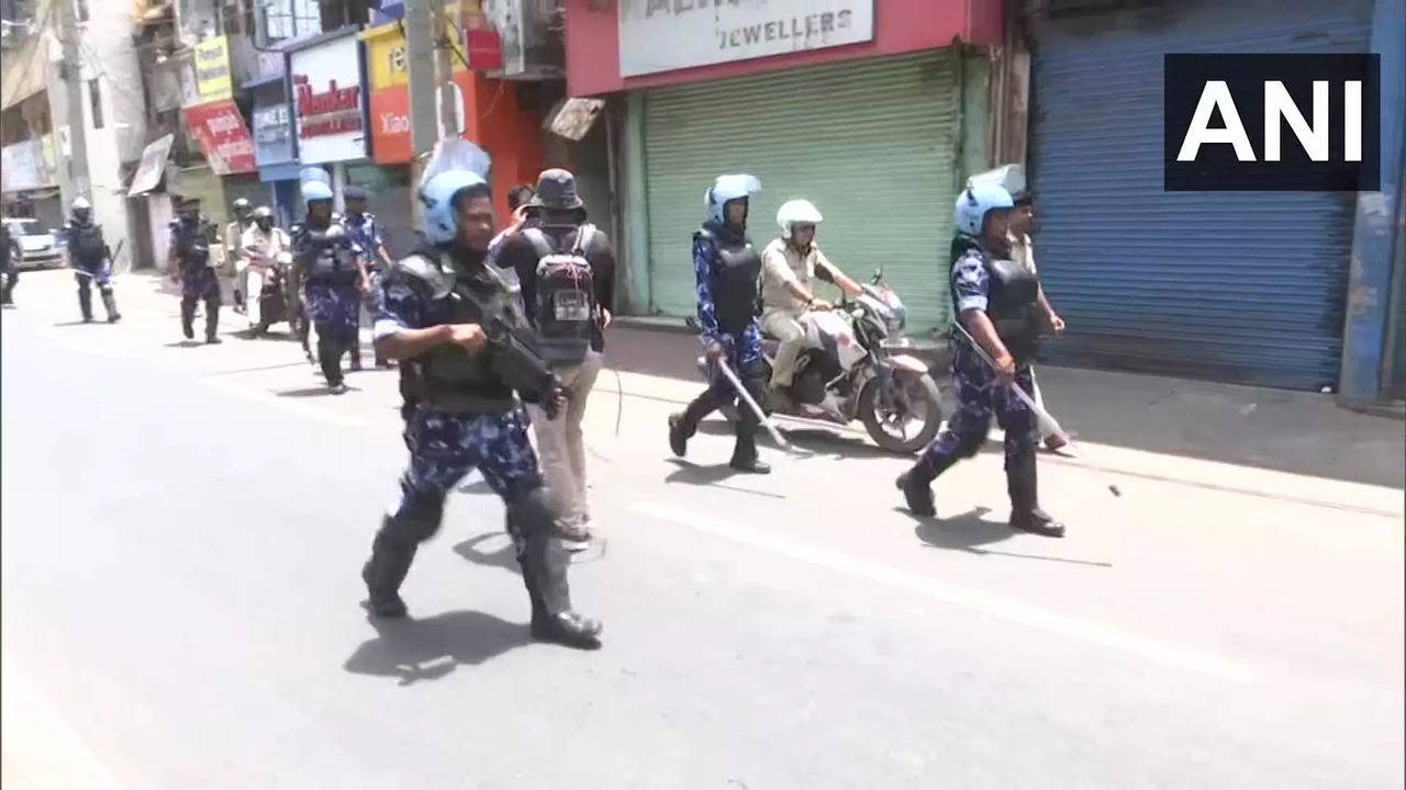 ​Police and RAF conduct flag march in Ranchi following a violent protest over controversial remarks on Prophet​