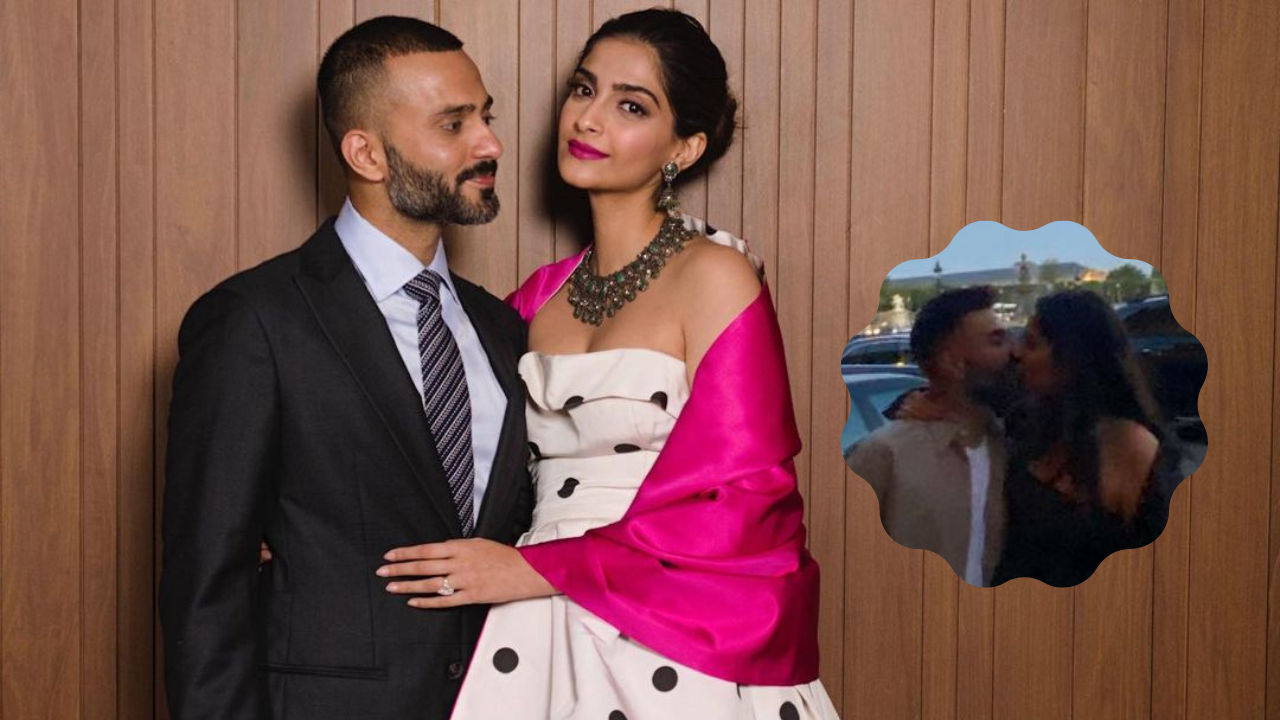 Sonam Kapoor, Anand Ahuja seal it with a kiss in Paris, mom-to-be