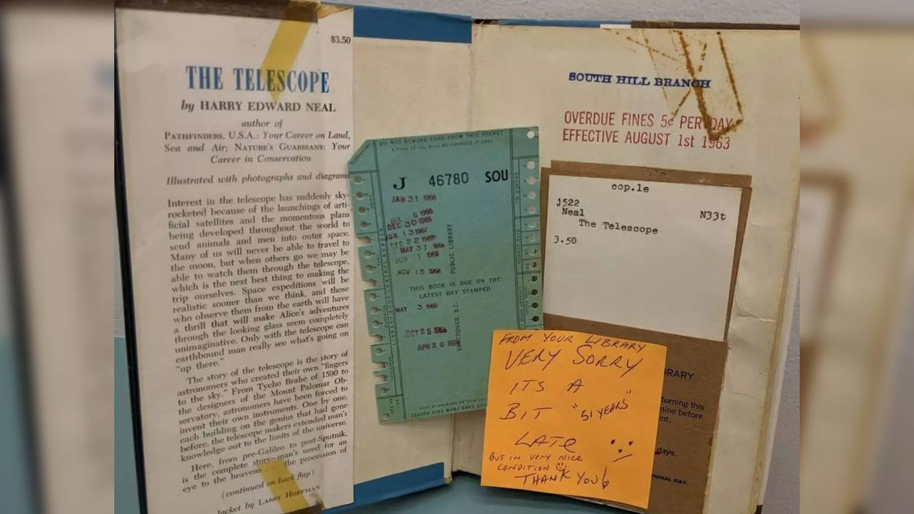 Book overdue 51 years returned to library | Picture courtesy: Instagram/@vancouverpubliclibrary