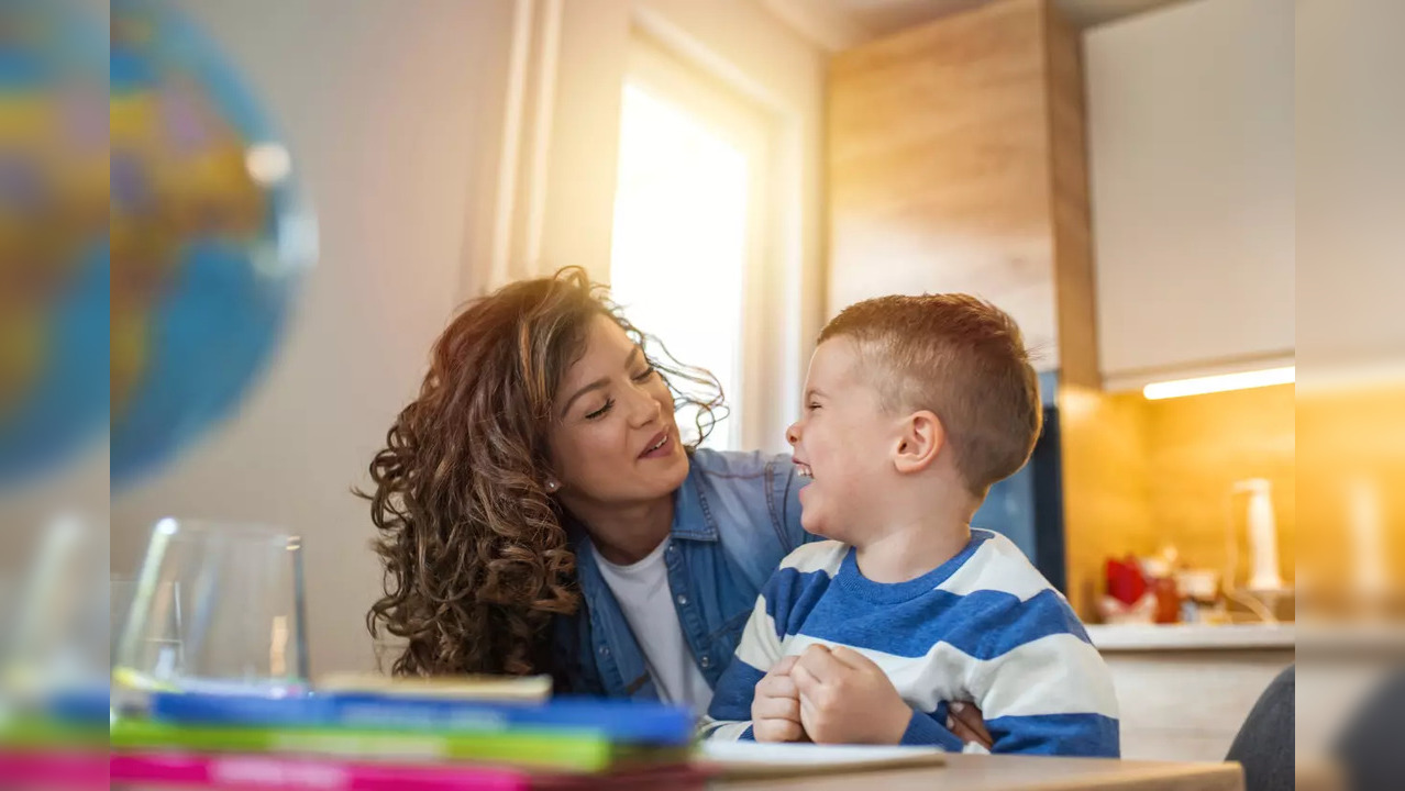 Autistic child with parent