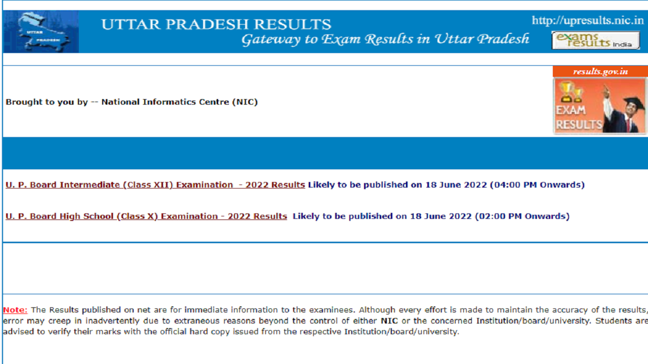 UP Board Result 2022 UPMSP UP Board 12th Result on upmspeduin upresultsnicin check latest updates