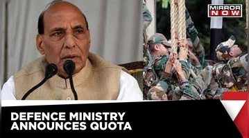Rajnath Singh approves reserving 10 of the vacancies for the Agniveers