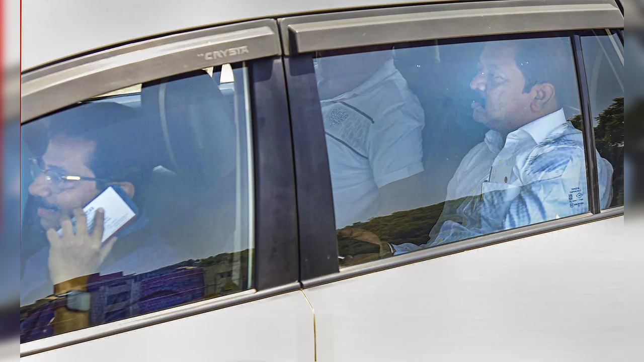 Guwahati: Rebel Shiv Sena MLAs arrive at a hotel, in Guwahati. (PTI Photo)   (...