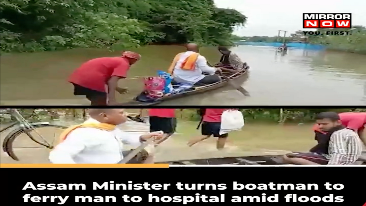 assam-transport-minister-becomes-boatman-to-ferry-man-to-hospital-amidst-floods