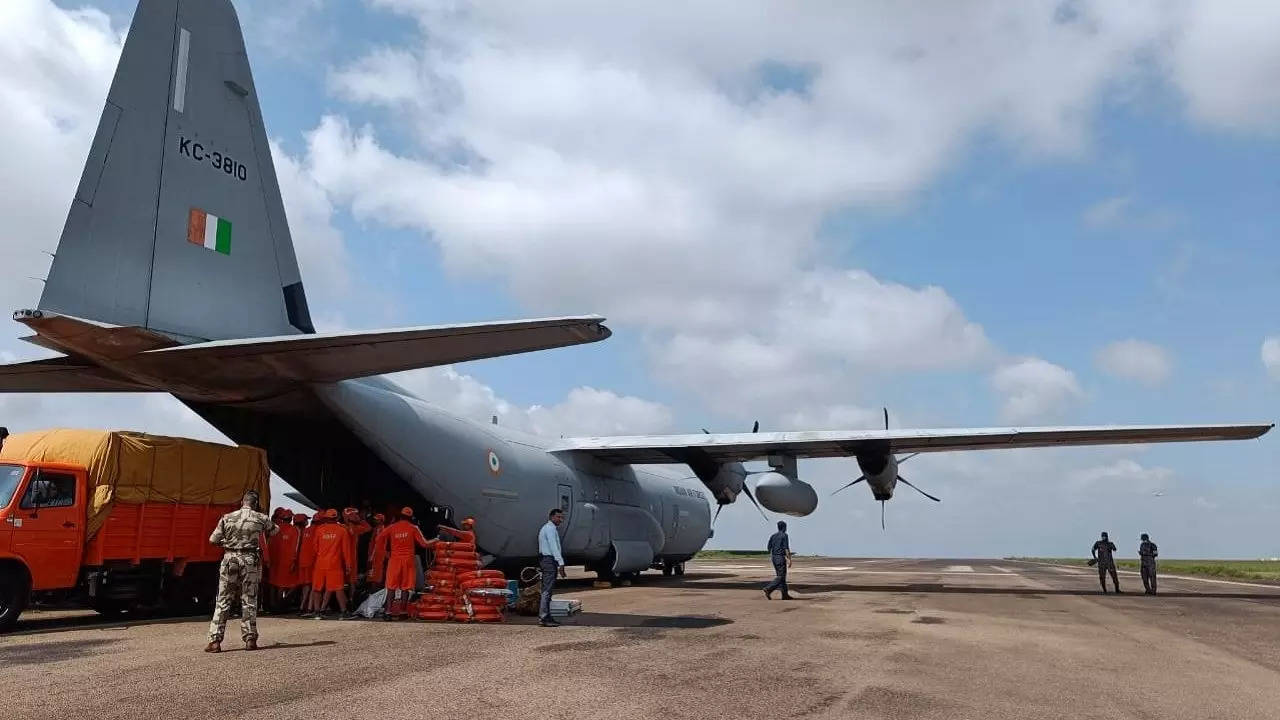 ​IAF continues flood relief operations in Assam and Meghalaya.