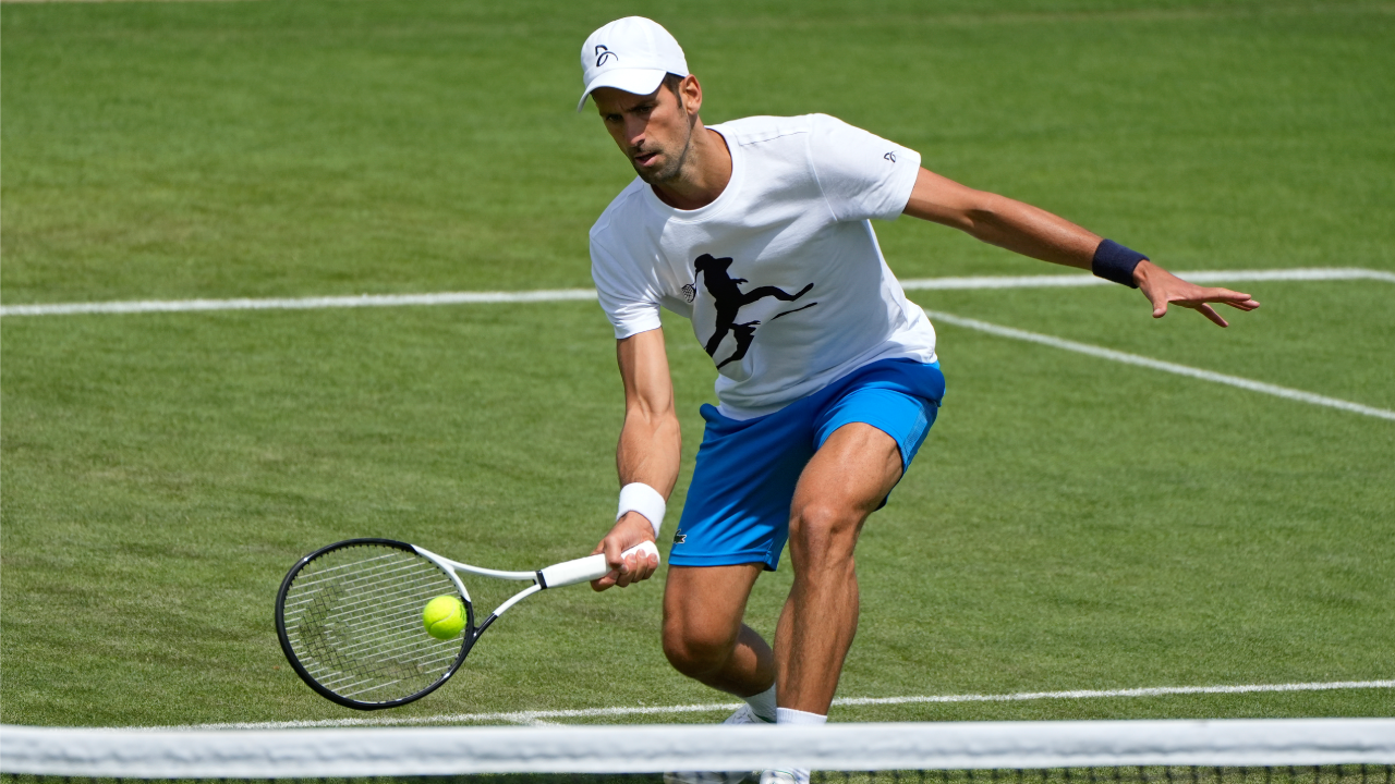 Novak Djokovic wimbledon practice-AP