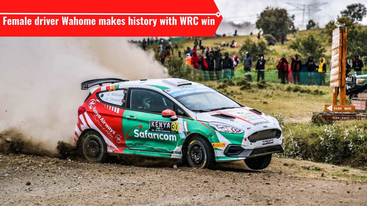 Wahome's WRC car in action