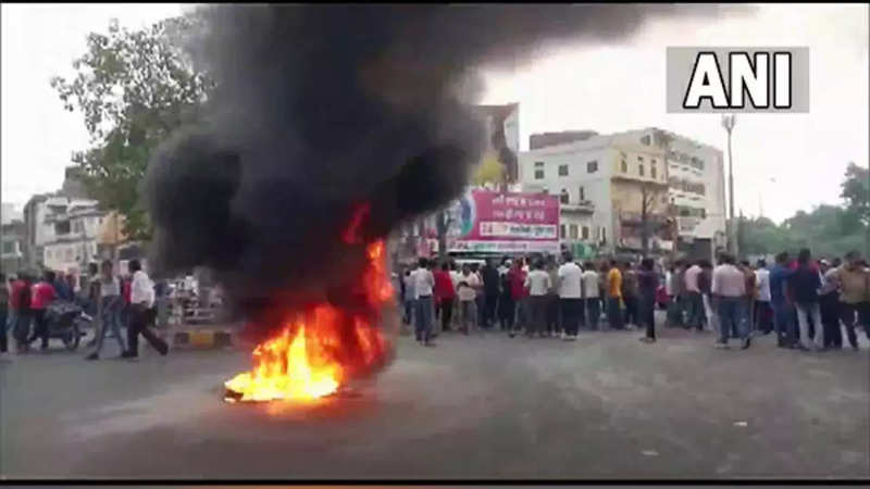People protesting in Udaipur