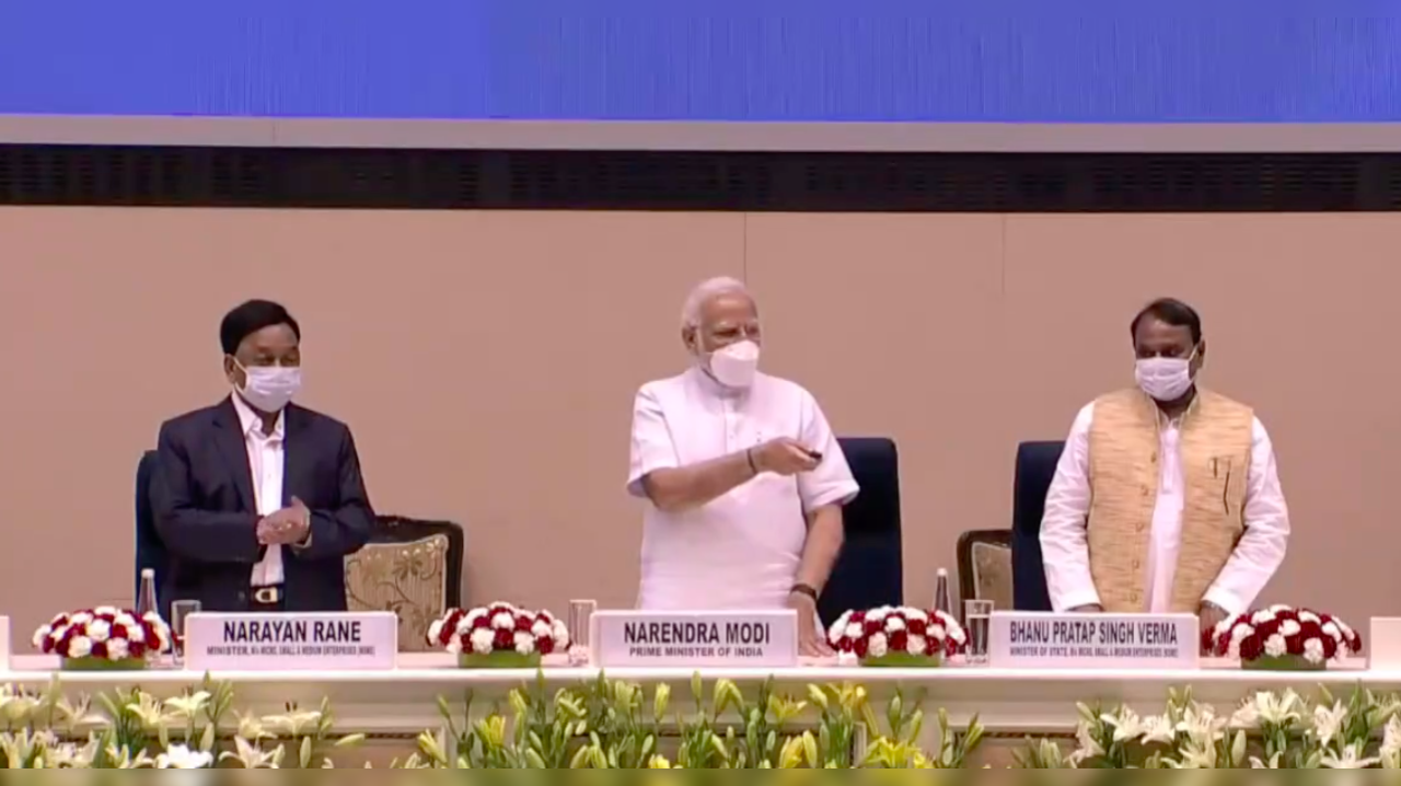 PM Narendra Modi at the launch of Udyami Bharat programme