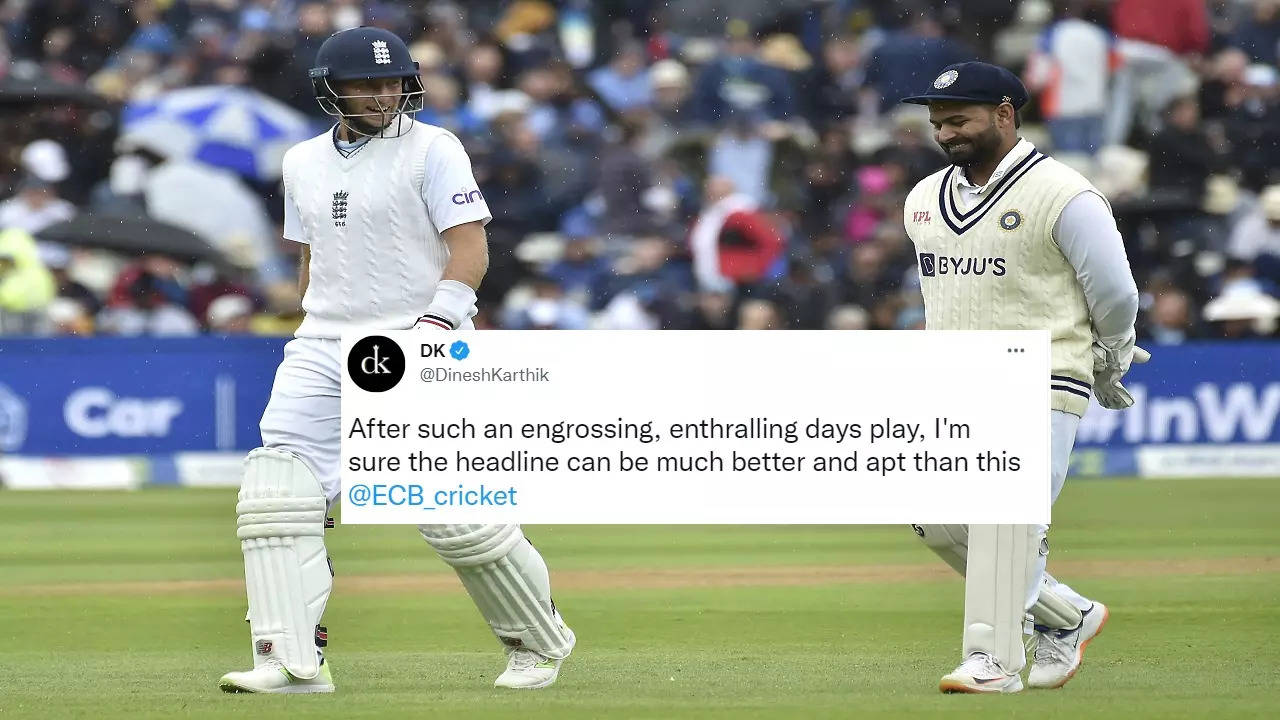 Dinesh Karthik has called out England and Wales Cricket Board (ECB) over the apex English cricket board's 'Root dismisses dominant Pant' headline