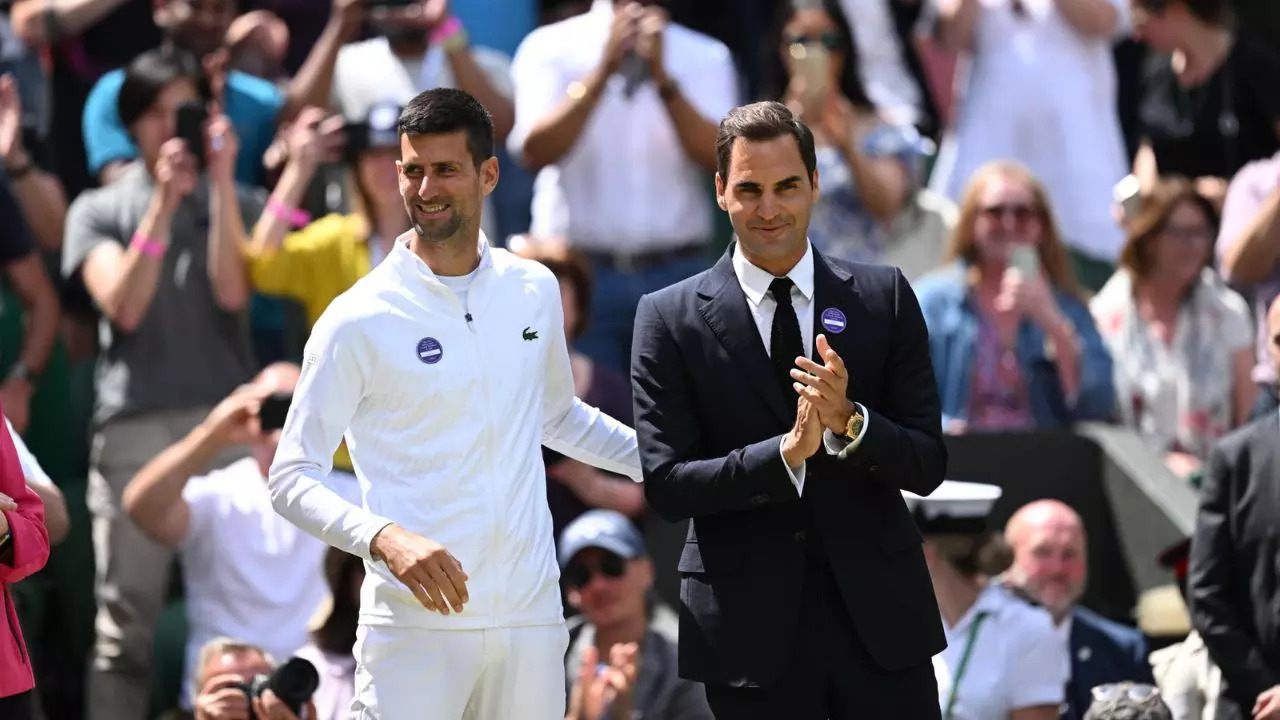 Federer Djokovic Centre Court Centenary Wimbledon 2022