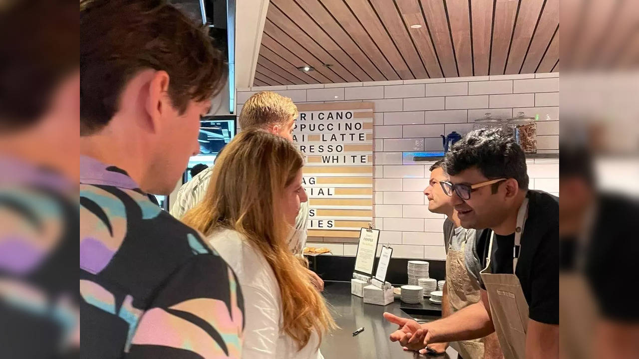 Parag Agrawal, CEO of Twitter, pictured taking coffee orders alongside CFO Ned Sedal | Picture courtesy: Twitter/@RebeccaW