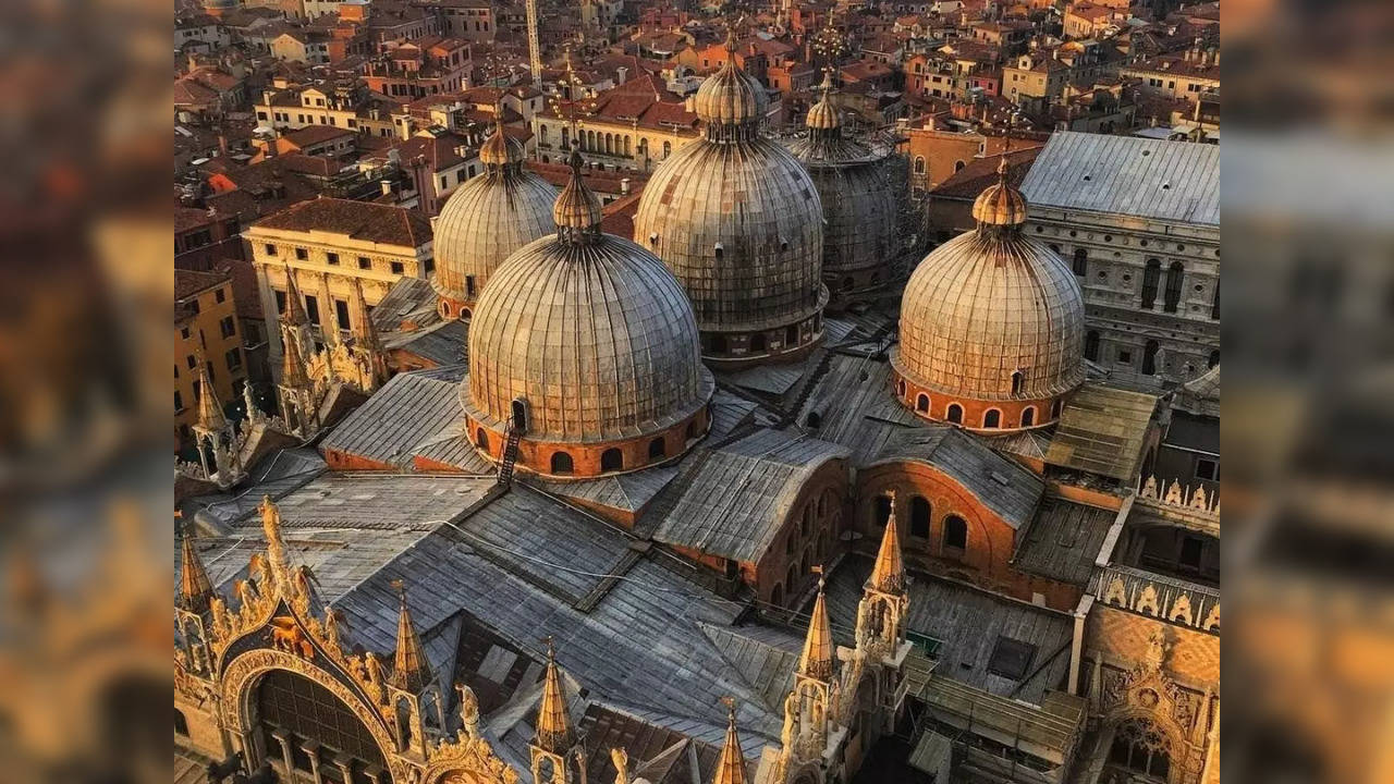 An aerial view of St. Mark's Basilica in Venice, Italy | Picture credit: Twitter