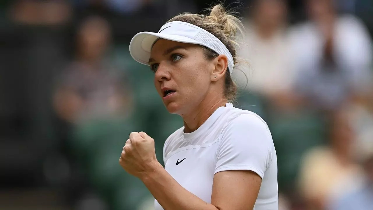 Halep R16 win Wimbledon 2022 WTA twitter