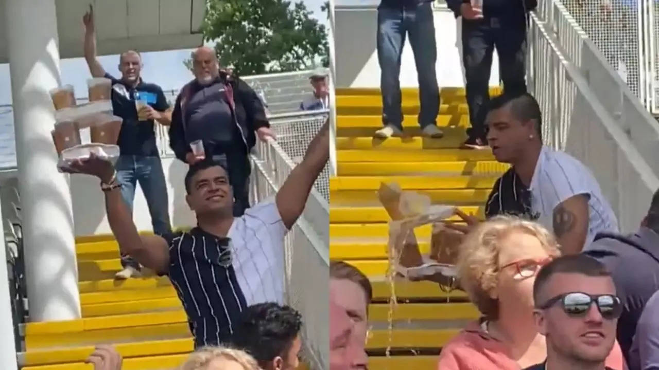 Edgbaston spectator beer pyramid