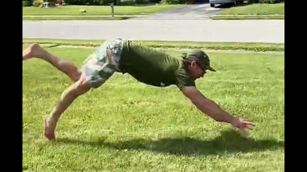 Man walks on all fours every day like a 'human dog'