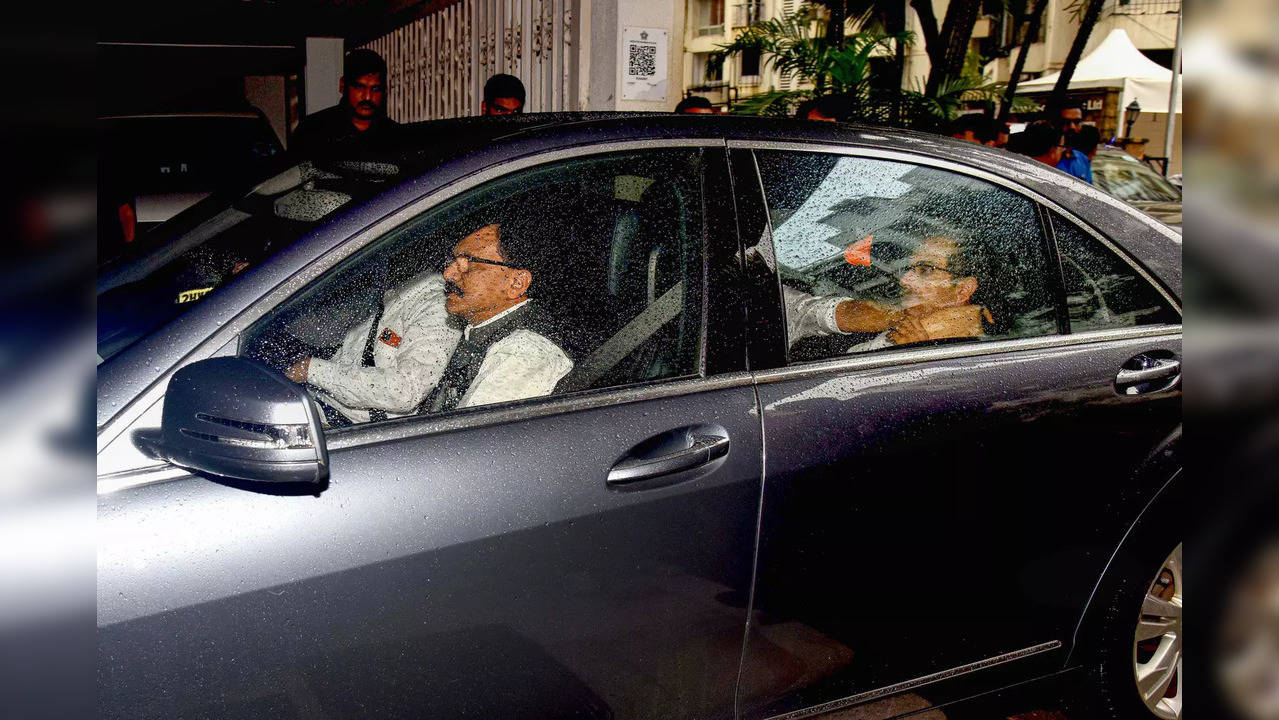 Mumbai: Former Maharashtra CM Uddhav Thackeray and Shiv Sena MP Sanjay Raut arri...