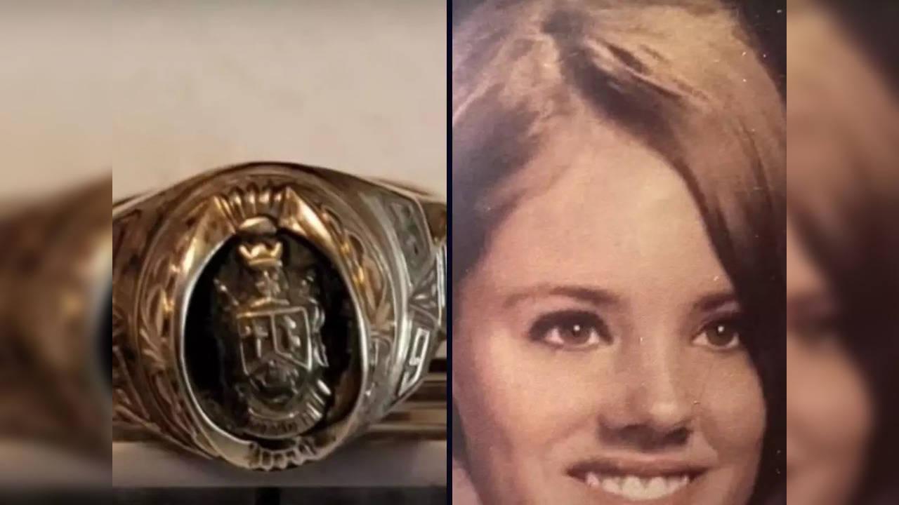 Left: Ring lost 53 years ago in California's Lake Berryessa; Right: High-school yearbook picture of its owner | Picture courtesy: KCRA/Youtube