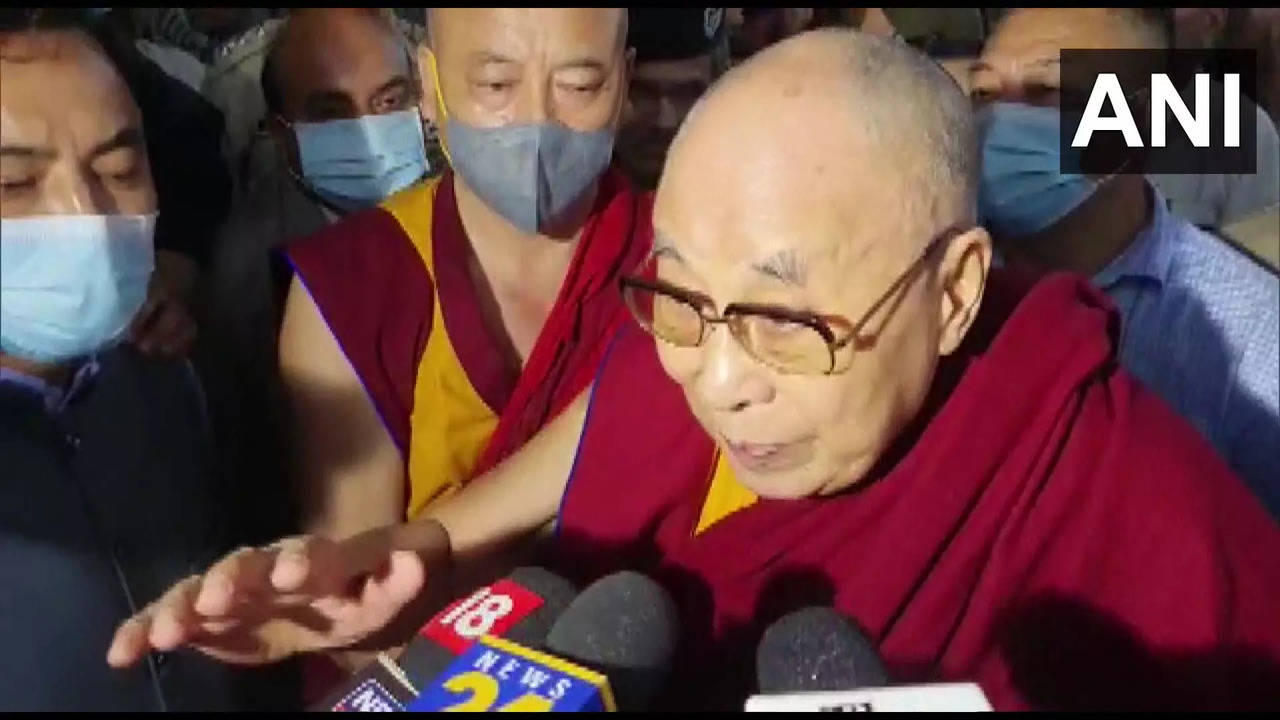 Tibetan spiritual leader Dalai Lama in Jammu