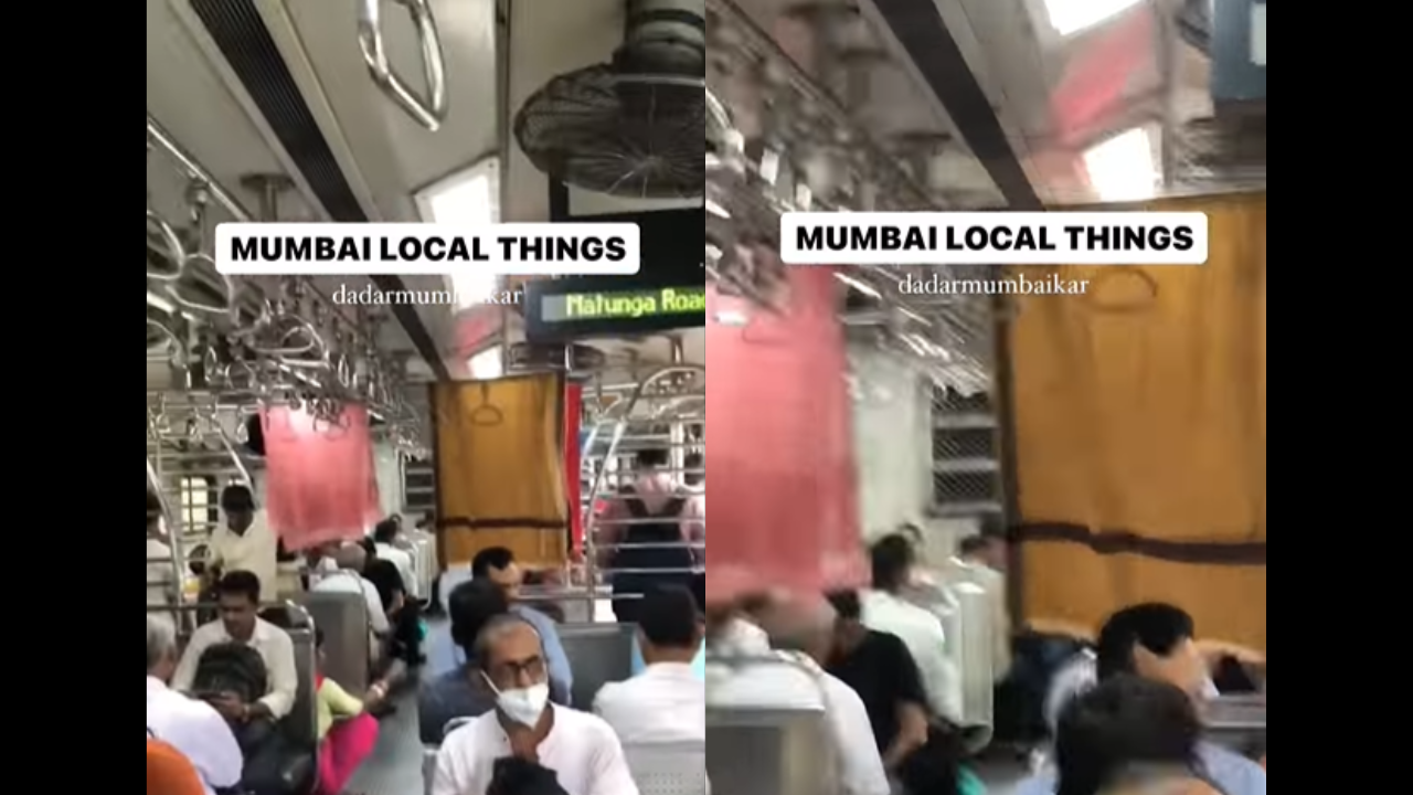 Clothes dry in Mumbai local train amid heavy rainfall