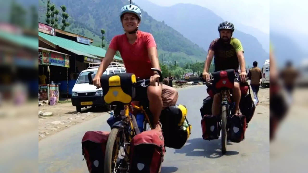 Using eco-friendly travelling mode, bicycles, the couple is on a whirlwind tour of the world.