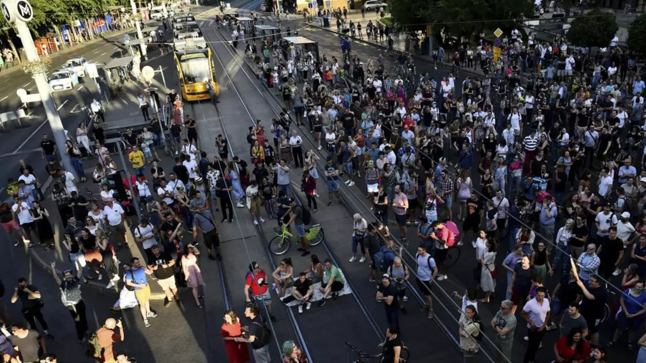 Protests in Budapest against government