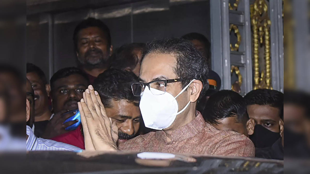 Mumbai: Former Maharashtra CM and Shiv Sena chief Uddhav Thackeray leaves after ...