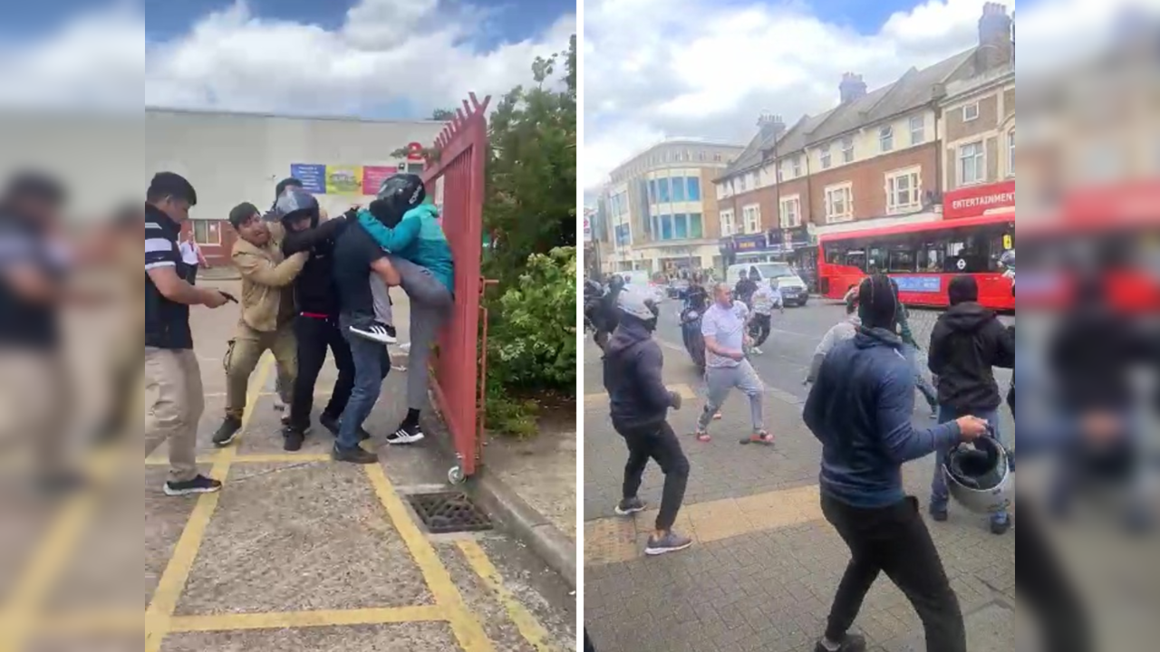 Delivery drivers brawl outside McDonald's