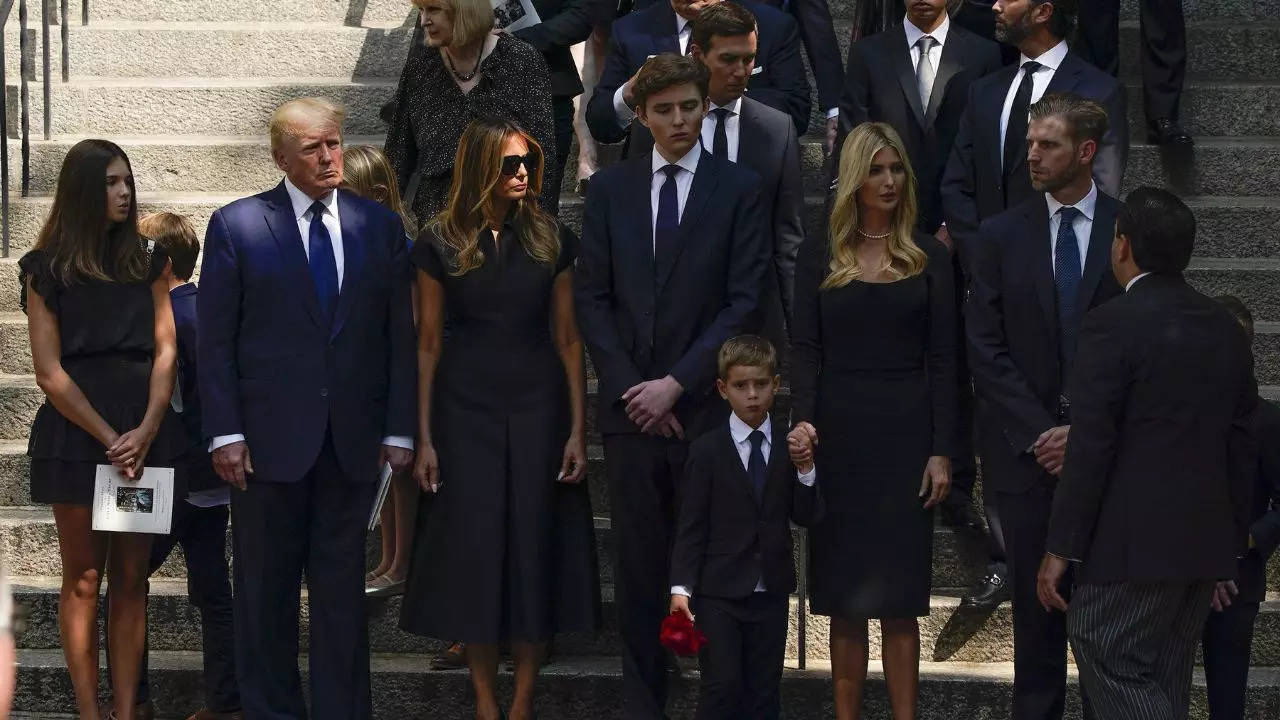 Trump Ivana Funeral NY photos AP images