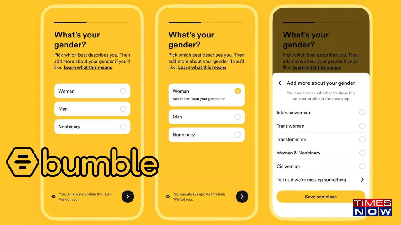 Dating app Bumble updates gender selection and nonbinary experience