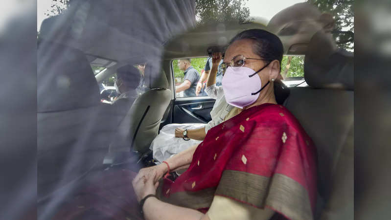 New Delhi: Congress President Sonia Gandhi arrives to appear before the Enforcem...