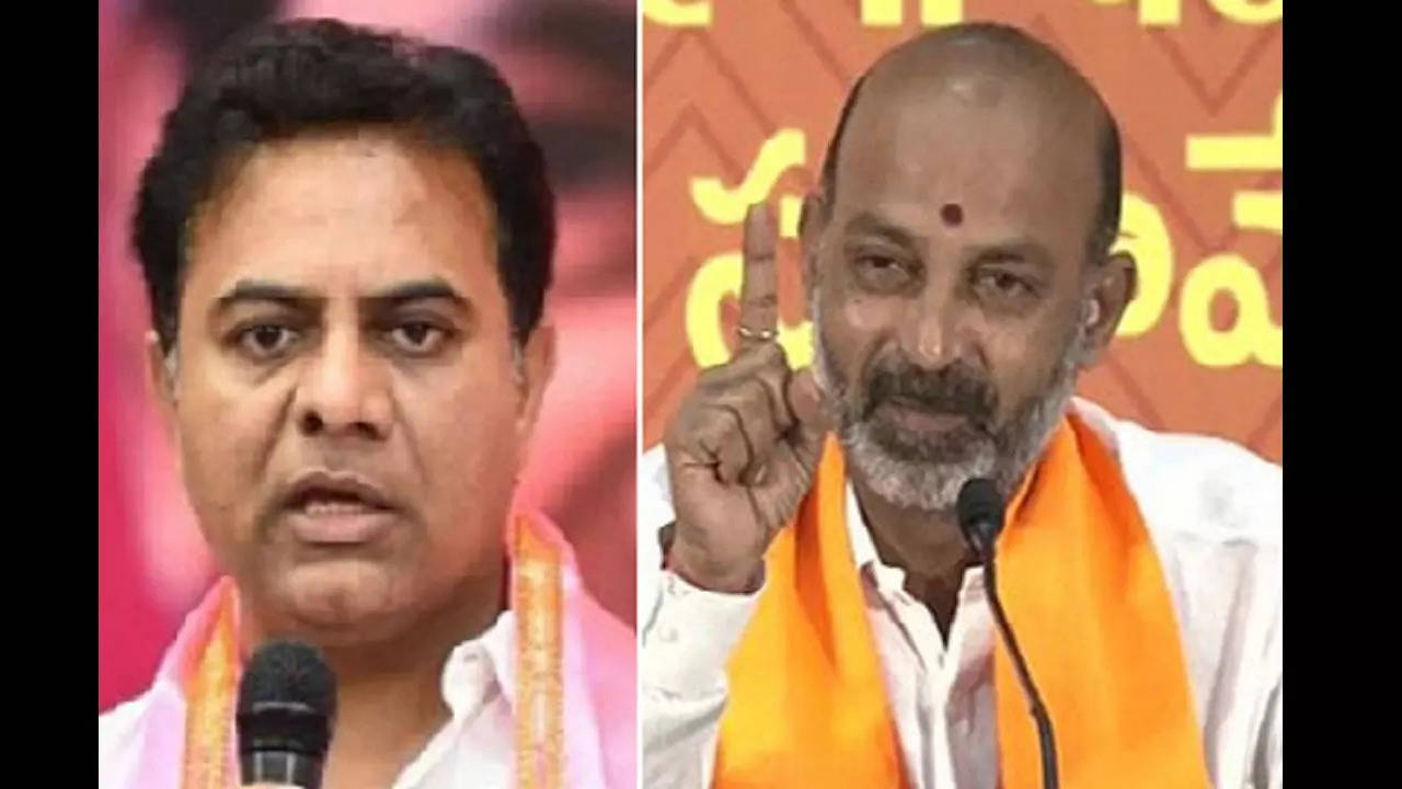 Telangana Minister KT Rama Rao and state BJP chief Bandi Sanjay