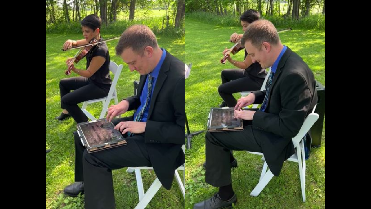 Pianist forced to play iPad at wedding after mix-up left him without real piano