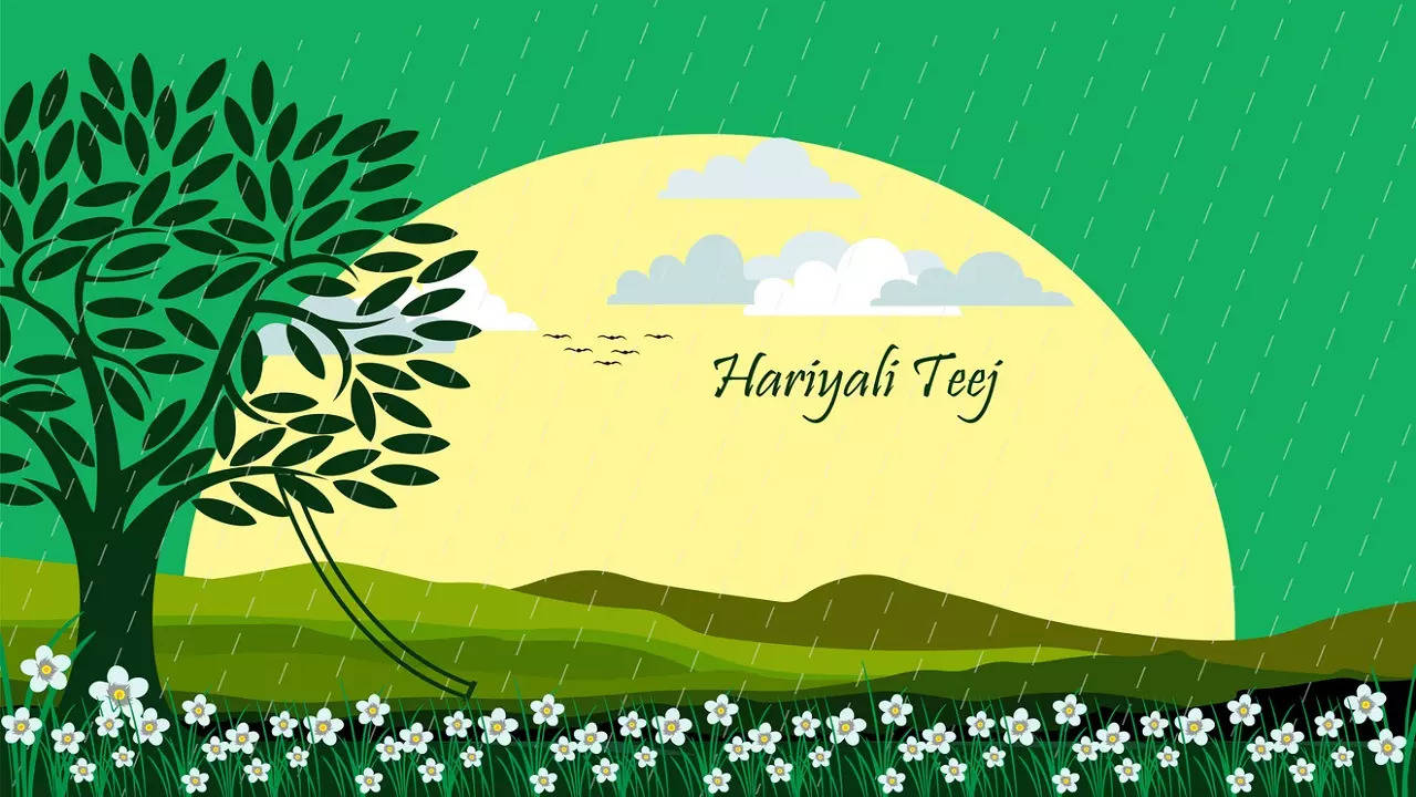 Happy Hariyali Teej Festival Woman Dancing Card Design Stock Vector by  ©Harryarts 586122772