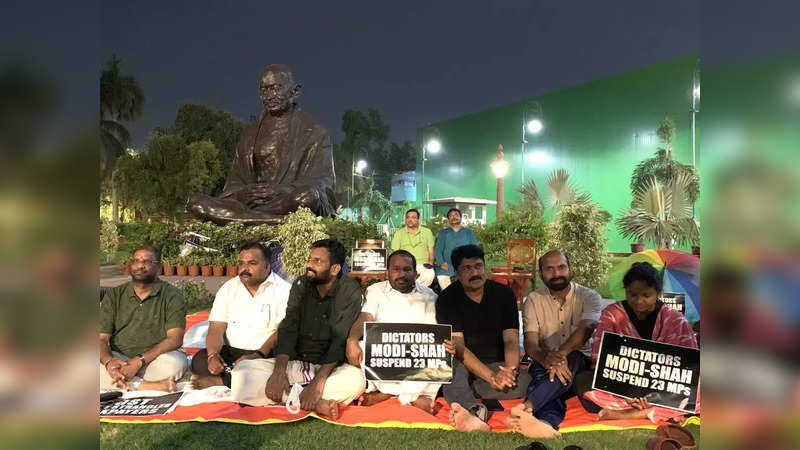 Suspended MPs continue 50-hour protest inside the Parliament complex overnight
