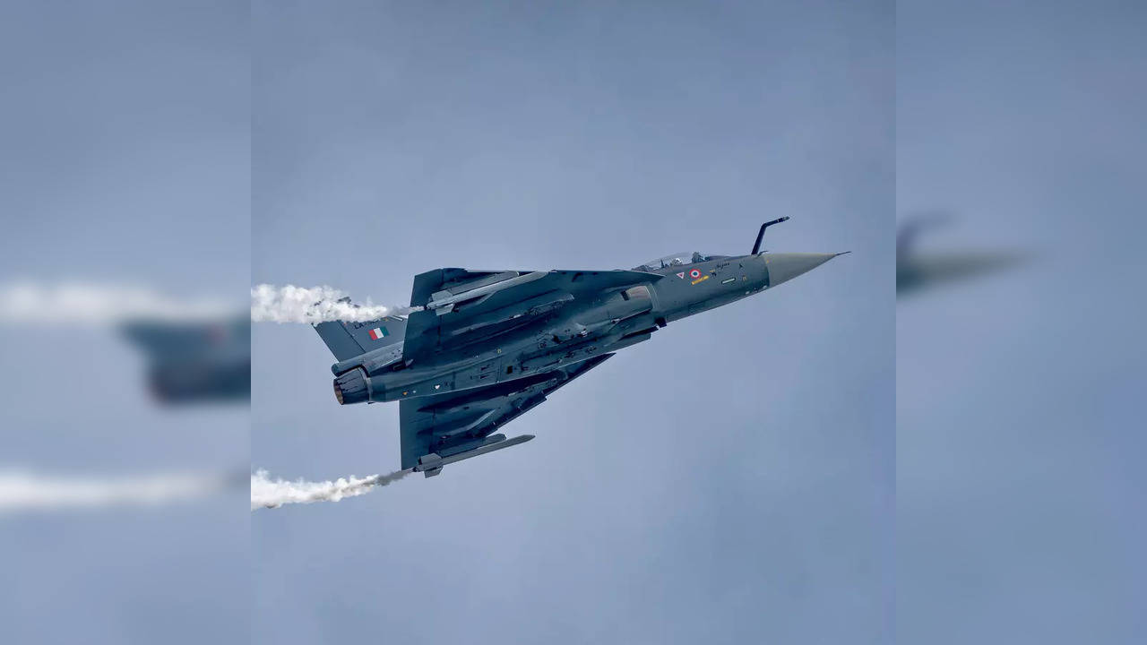 Singapore, Feb 15 (ANI): Indian Air Force Light Combat Aircraft (LCA) Tejas demo...