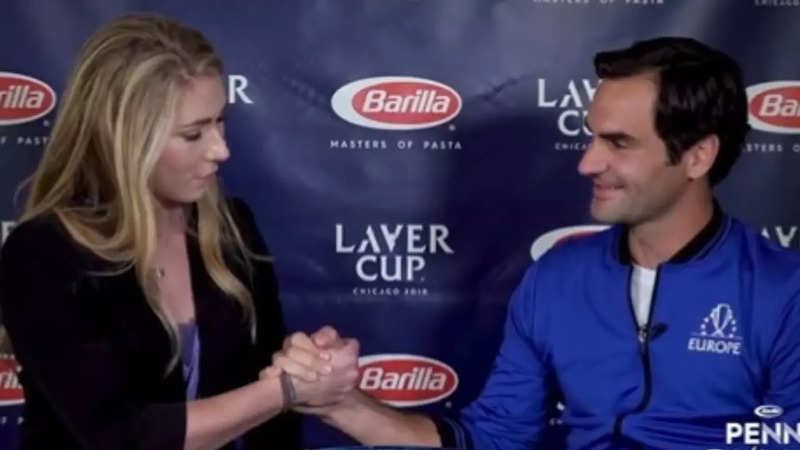 Mikaela Shiffrin and Roger Federer