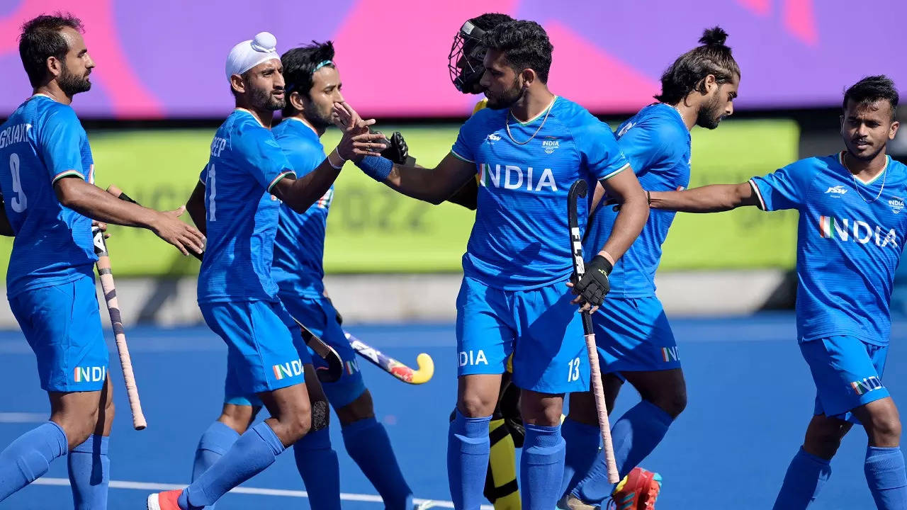 Indian Men's Hockey Team Celebrate goal