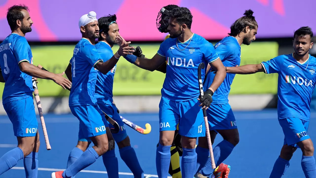 Indian Men's Hockey Team Celebrate goal