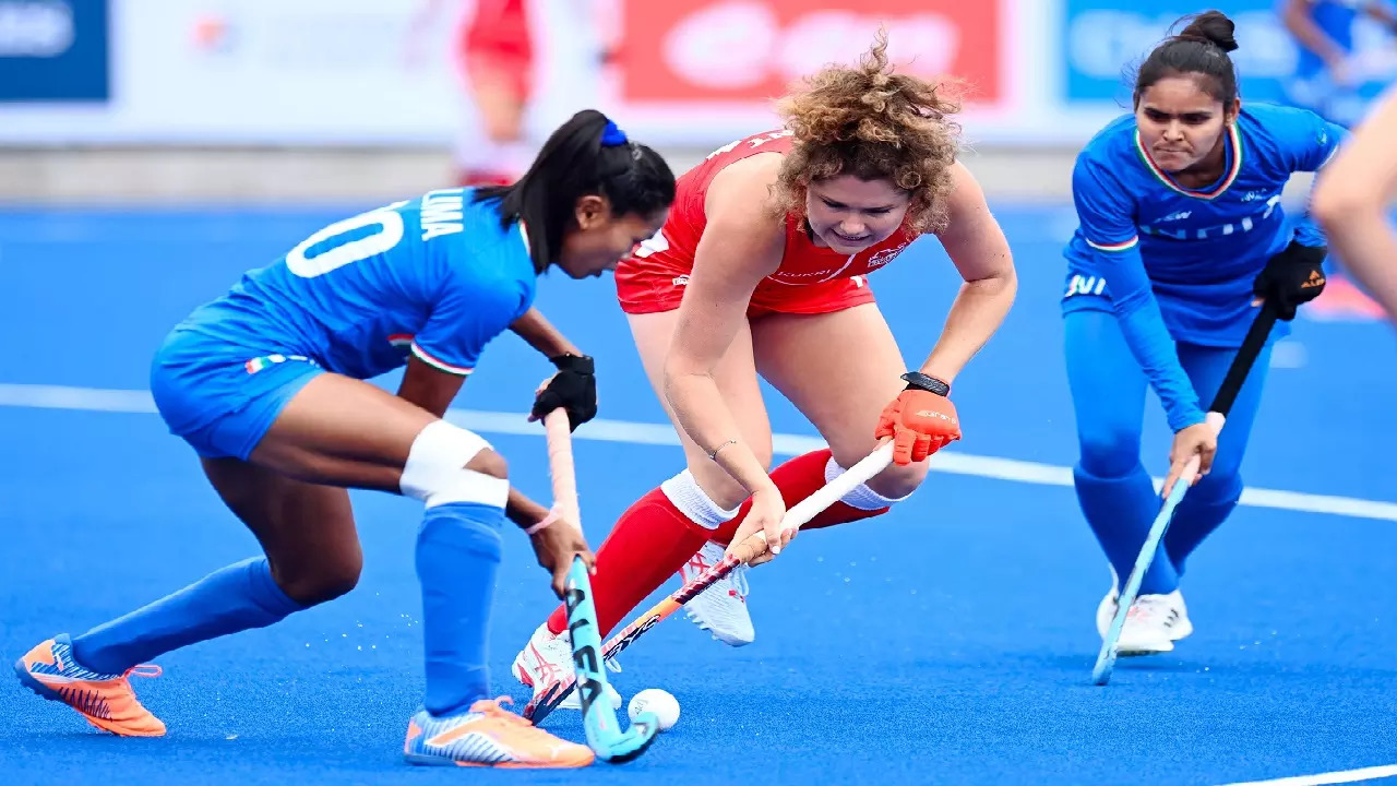 Indian Women's Hockey Team in action vs England