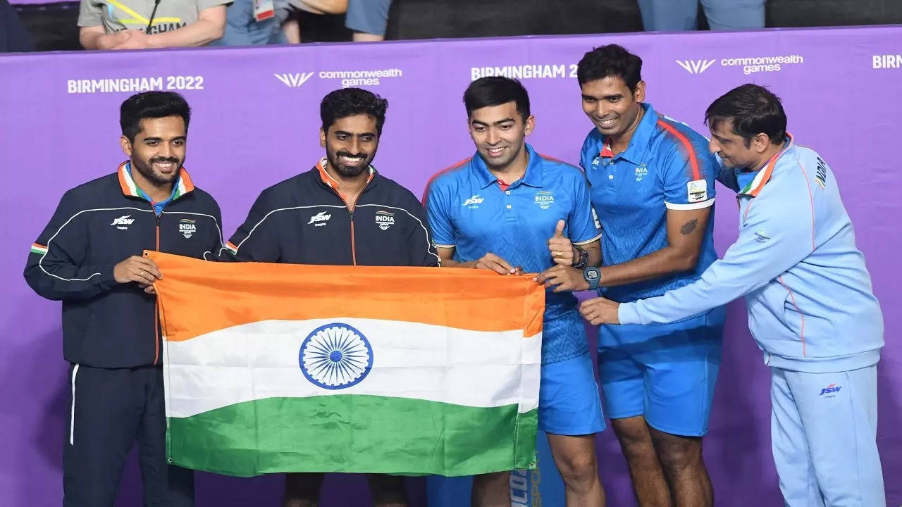Indian men's table tennis team defeats Singapore 3-1