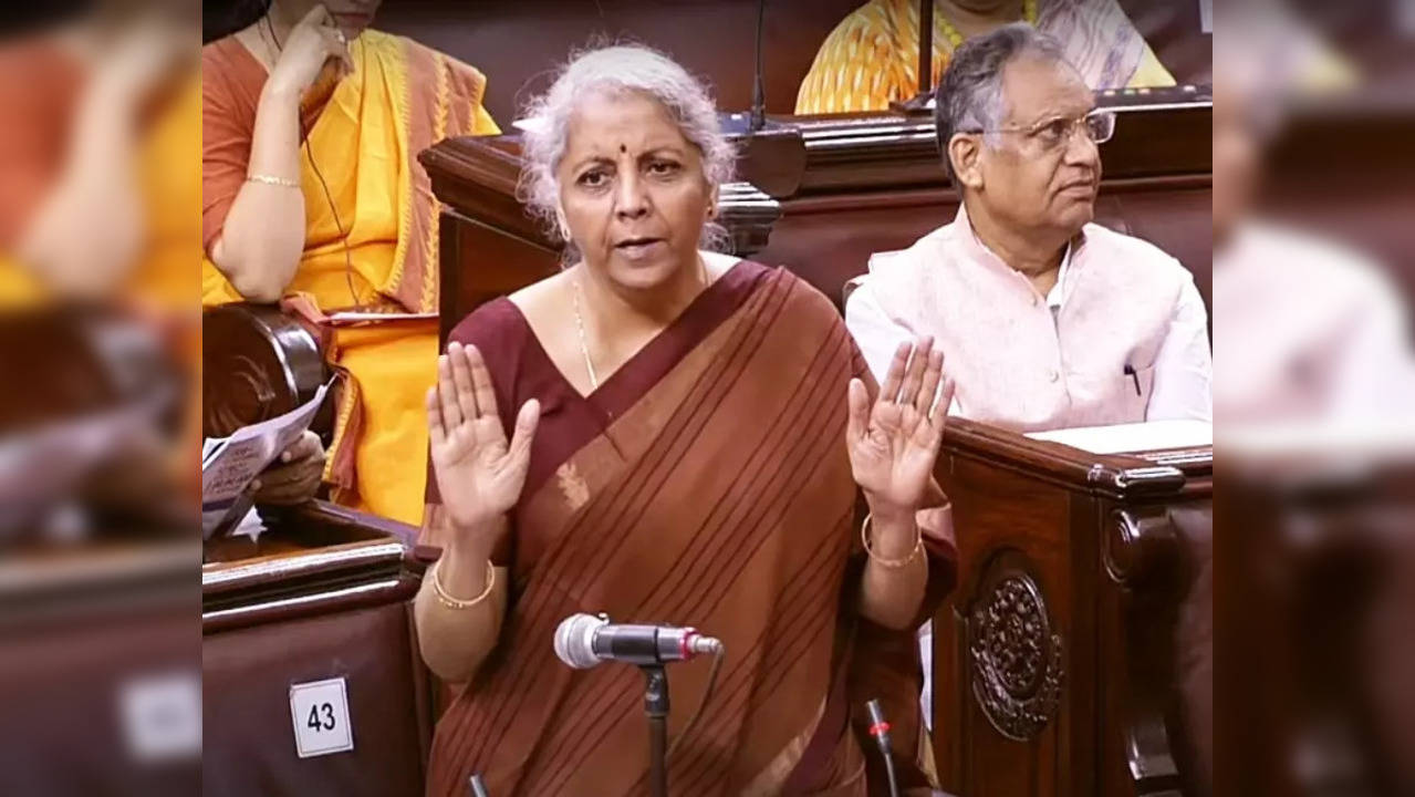 New Delhi: Union Finance Minister Nirmala Sitharaman speaks in Rajya Sabha during the ongoing monsoon session, in New Delhi on Tuesday, Aug. 02, 2022. (Photo: Rajya Sabha/IANS)